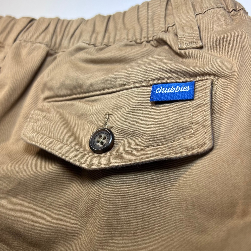 Chubbies Originals Shorts Mens Large Tan Khaki 7 Inch Inseam Stretch Chino Twill - Picture 9 of 10